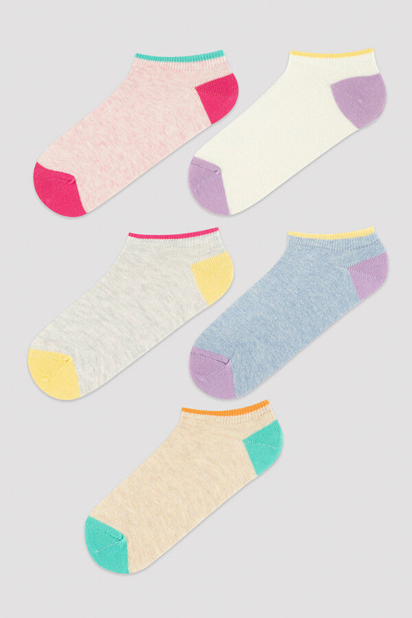 Penti Pack de cinco calcetines tobilleros coloridos estampado