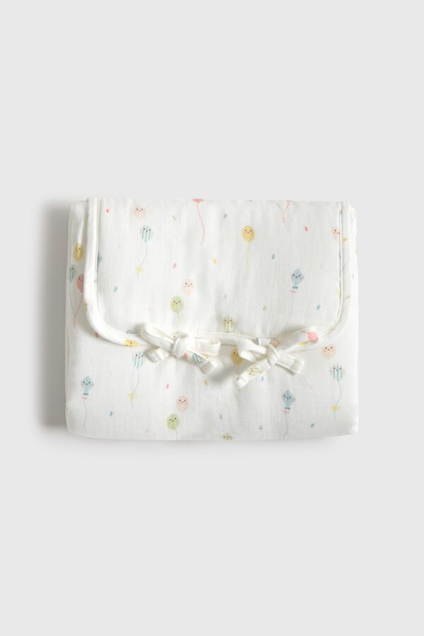 Textura Cotton balloon changing mat white