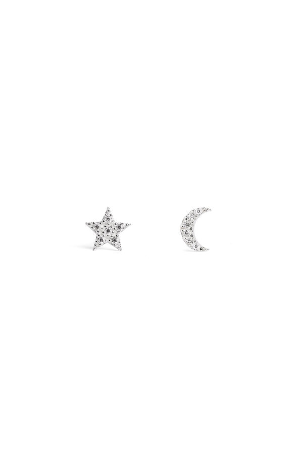 Womensecret Silver Moon & Star Earrings szürke