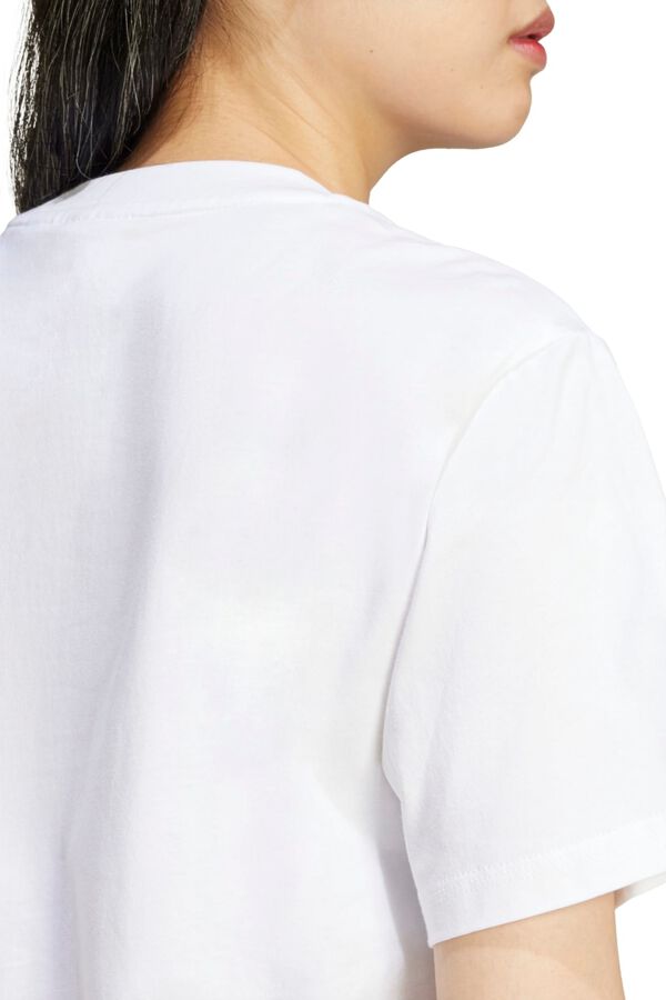 Adidas Camiseta algod&oacute;n logotipo peque&ntilde;o blanco