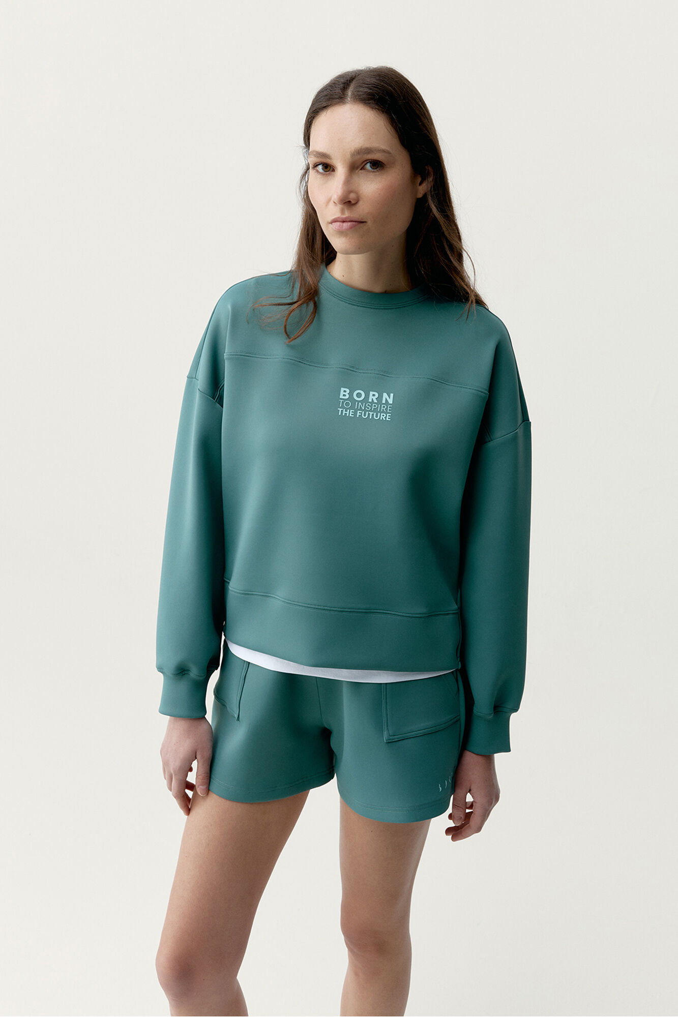 Born Living Yoga Gr&uuml;nes Oversize-Sweatshirt Lionel