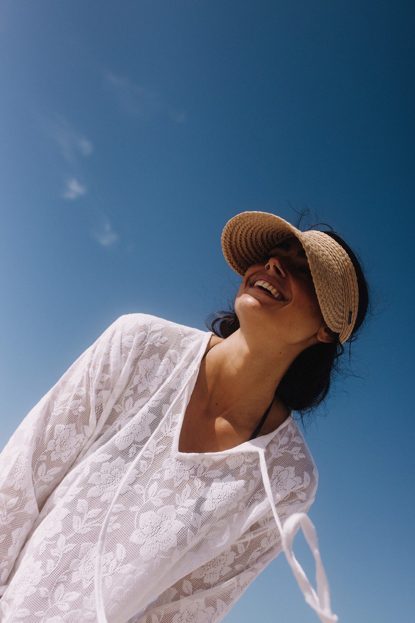 Textura Lange Tunika aus Baumwolle mit Spitzendetails