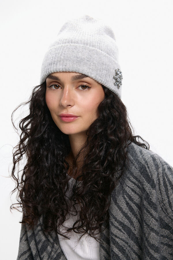 Pieces M&uuml;tze mit bestickt Blau