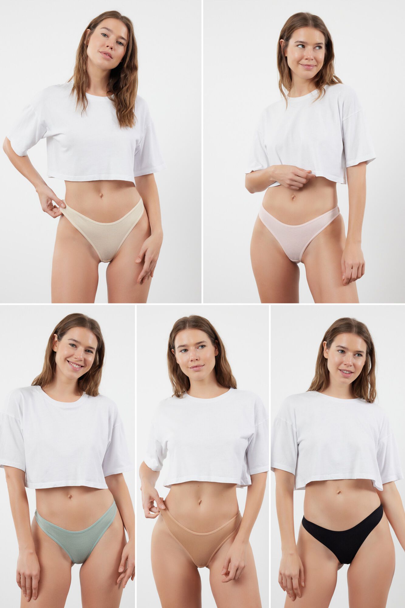 Trendyol Pack de 5 tangas canal&eacute;