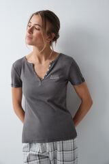 Women'secret Grey cotton short sleeve T-shirt grey