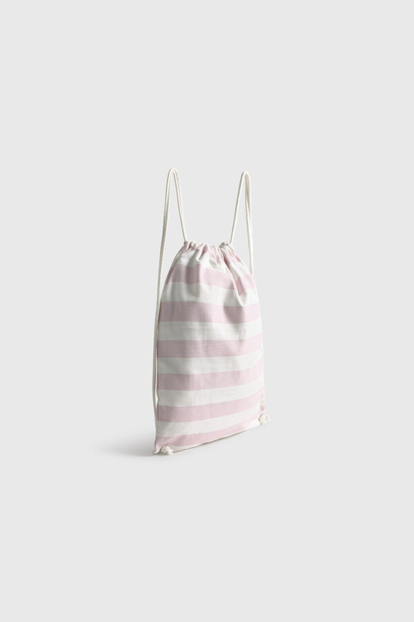 Textura Striped mermaid print backpack white