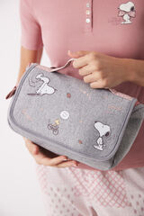 Womensecret Neceser grande Snoopy gris rosa