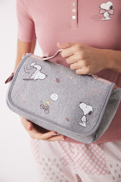 Womensecret Bolsa grande de toalete Snoopy cinza rosa