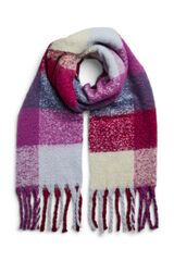 Pieces Bufanda larga b&aacute;sica cuadros flecos morado/lila
