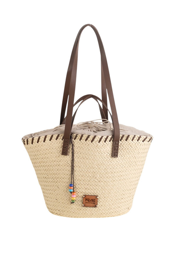 Kbas Cesta de fibra natural bege