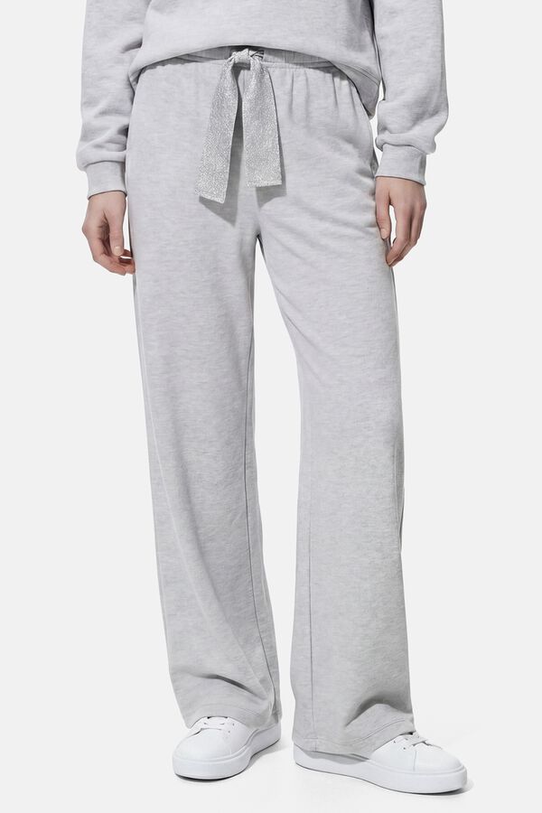 Pieces Cal&ccedil;a desportiva com detalhe lurex cinzento