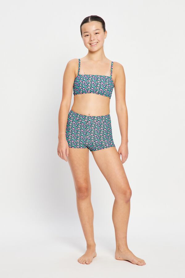 Modibodi Teen menstrual swimwear shorts Super Flow blue