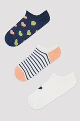Penti Heart Patterned 3-Piece Sneaker Socks imprim&eacute;