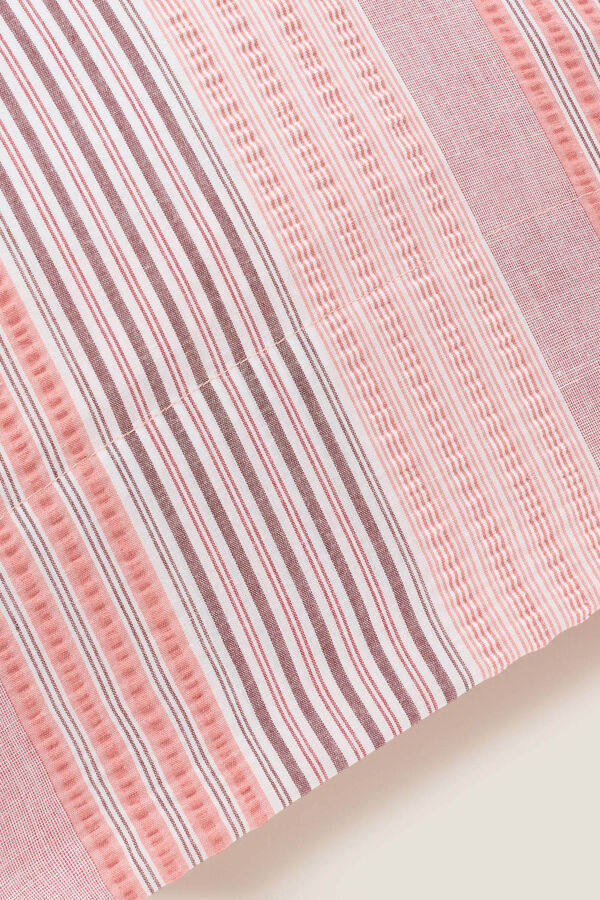 Womensecret Textured striped pillowcase 75 x 50 cm. rose
