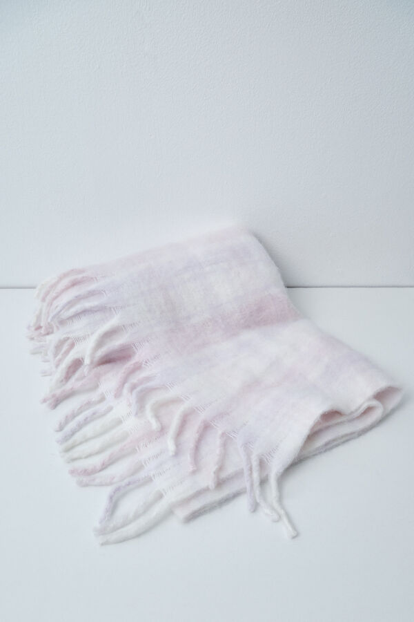 Women'secret Couverture effet mohair &agrave; carreaux rose