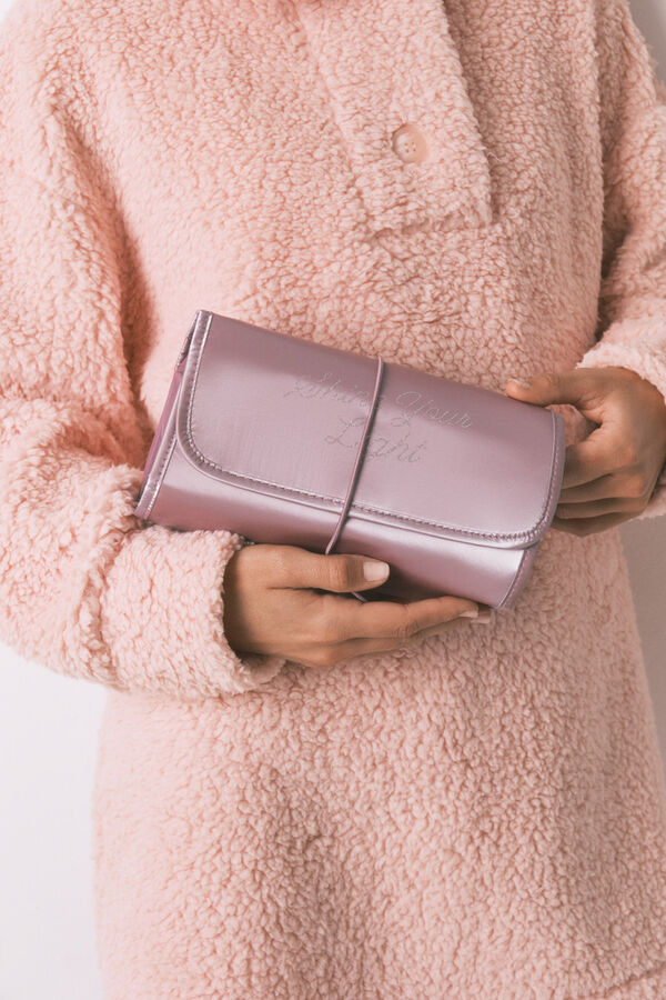 Women'secret Medium vanity case with pink satin-finish pink