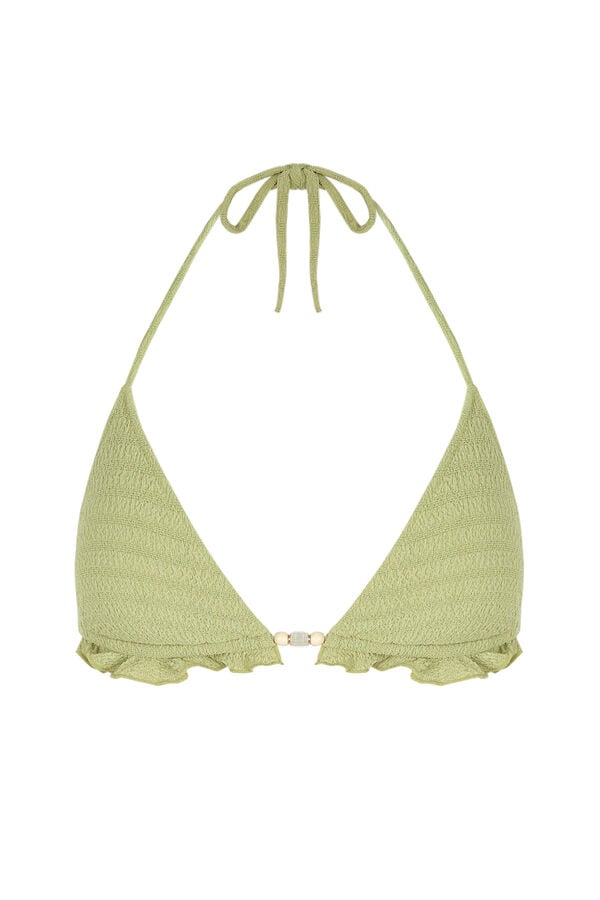 Womensecret Top bikini triangle texturé vert