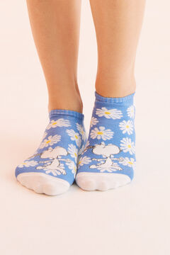 Womensecret 3er-Pack kurze Socken Baumwolle Snoopy Blumen mit Print