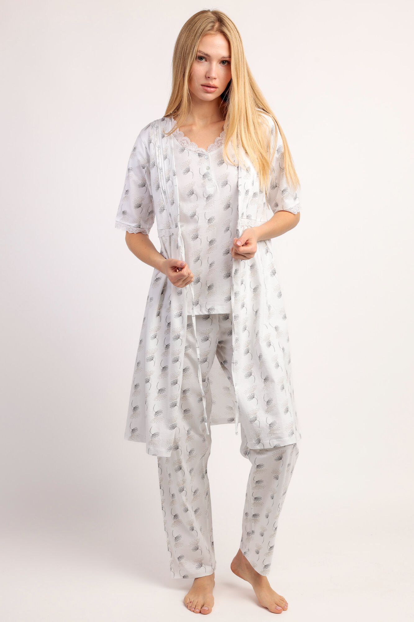 Admas Bata corta encaje print floral