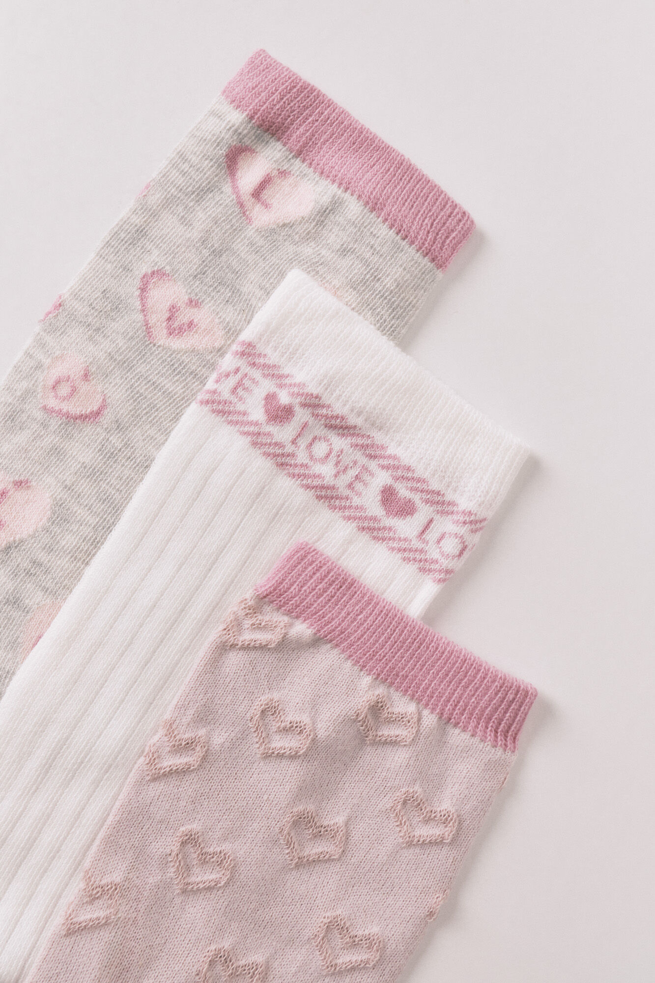 Women'secret Pack of 3 long heart socks 
