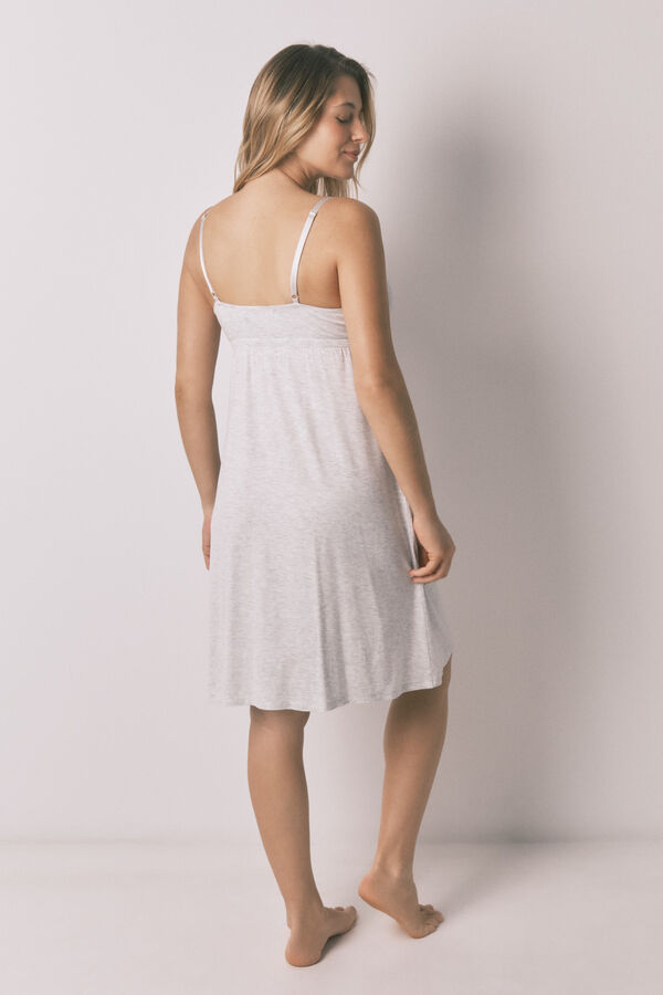 Women'secret Grey straps maternity nightgown grey