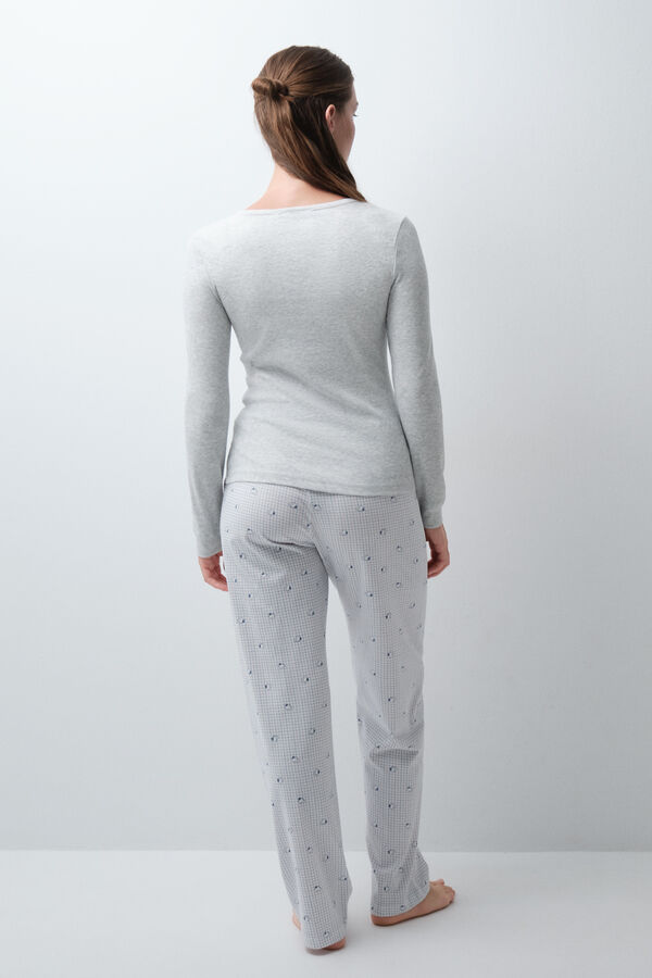 Women'secret Snoopy flannel cotton long pyjamas grey