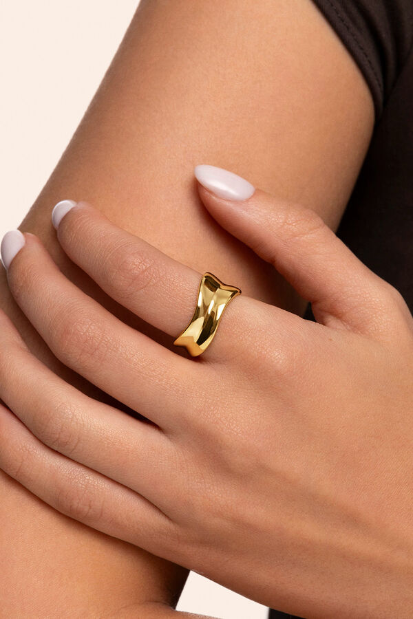 Womensecret Aire gold-plated silver ring estampado