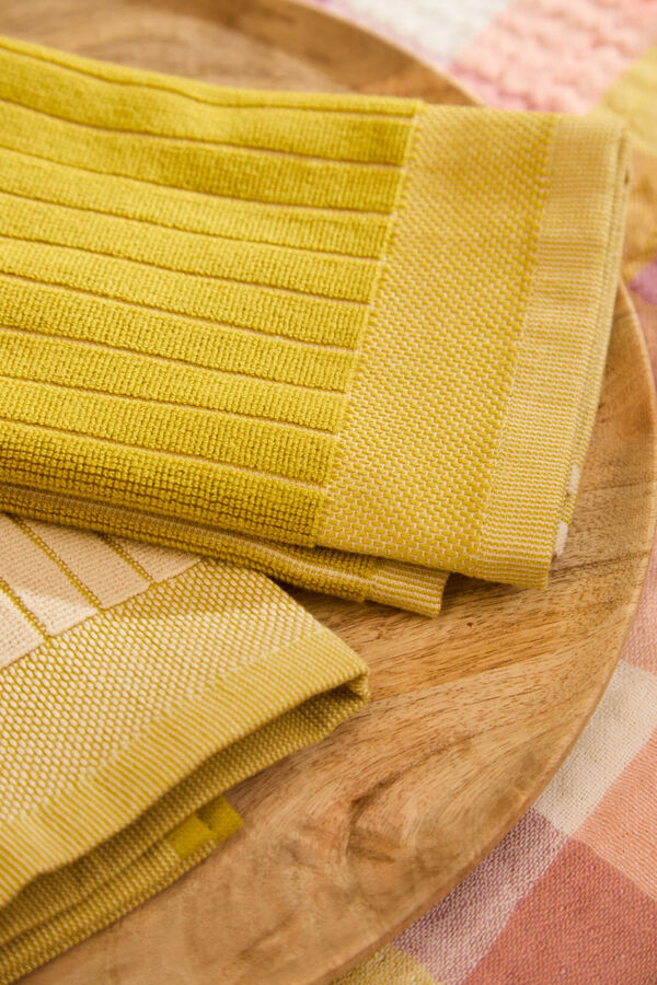 Calma House Set od 2 zelene kuhinjske krpe od frotira Lisabon 50x50 Zelena