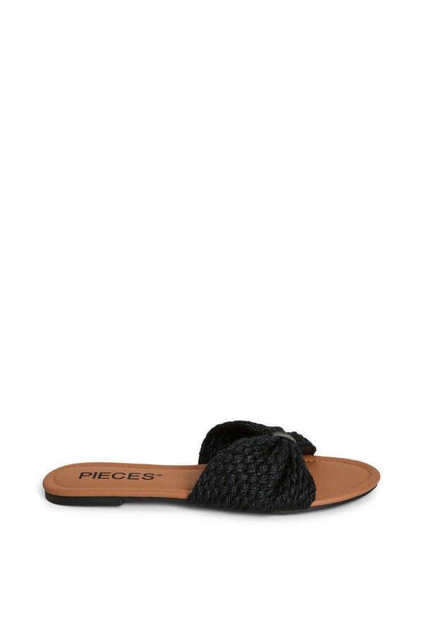 Pieces Jute sandals with bow black