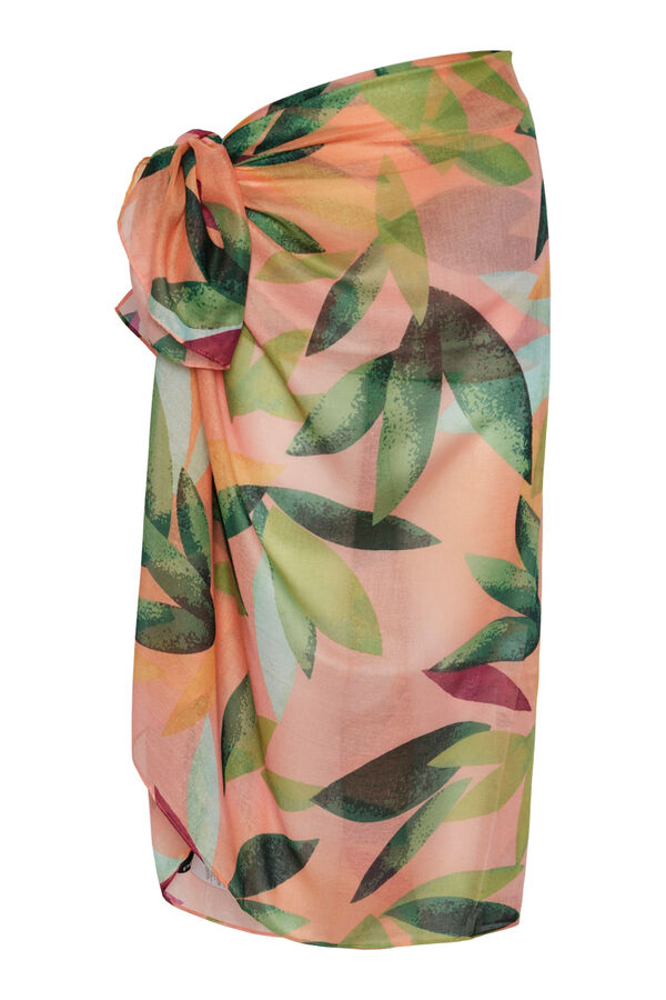 Pieces Pareo de flores tropicales gris