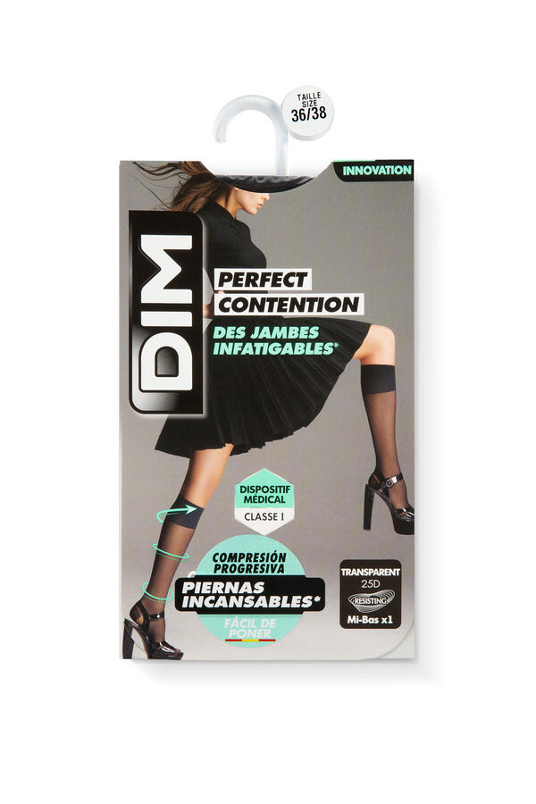 Womensecret Perfect Contention transparent compression knee-highs for tired legs Crna