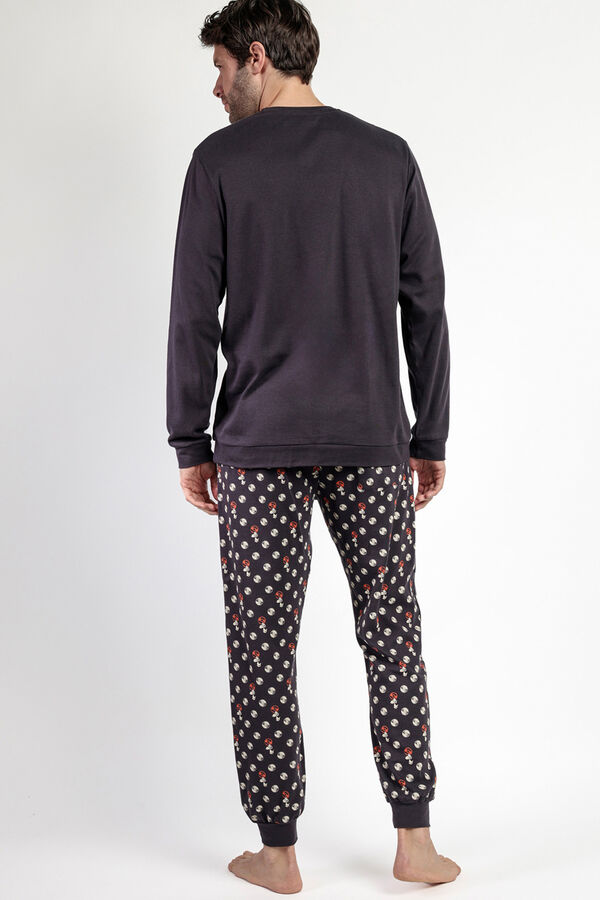 Admas Pijama largo estampado Snoopy para hombre gris