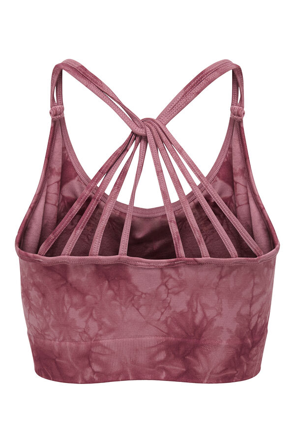 Only Play Nahtloser Sport-BH mit Batikmuster Rosa