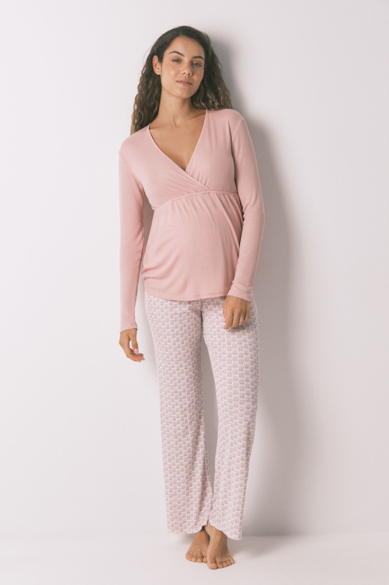 Women'secret Pijama Capri "maternity" t&eacute;cnica canal&eacute; rosa
