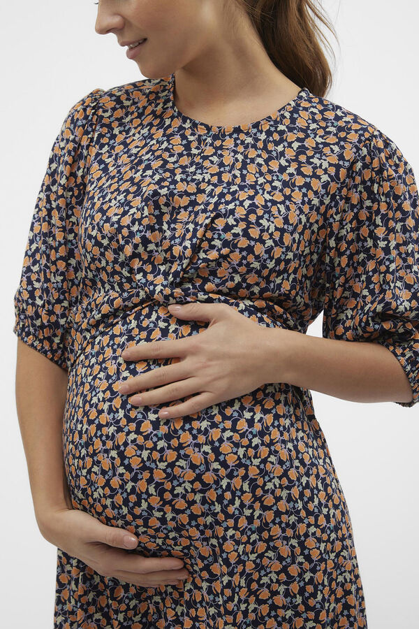 Womensecret Midi maternity dress with 2/4 sleeves bleu