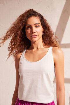 Womensecret White reversible 100% cotton vest top beige