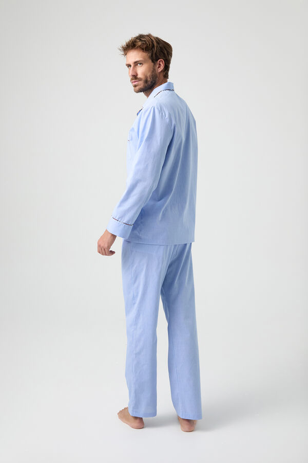 Kiff-Kiff Kiff Kiff 100% Cotton Blue Pyjamas with Scottish Piping Detail blue