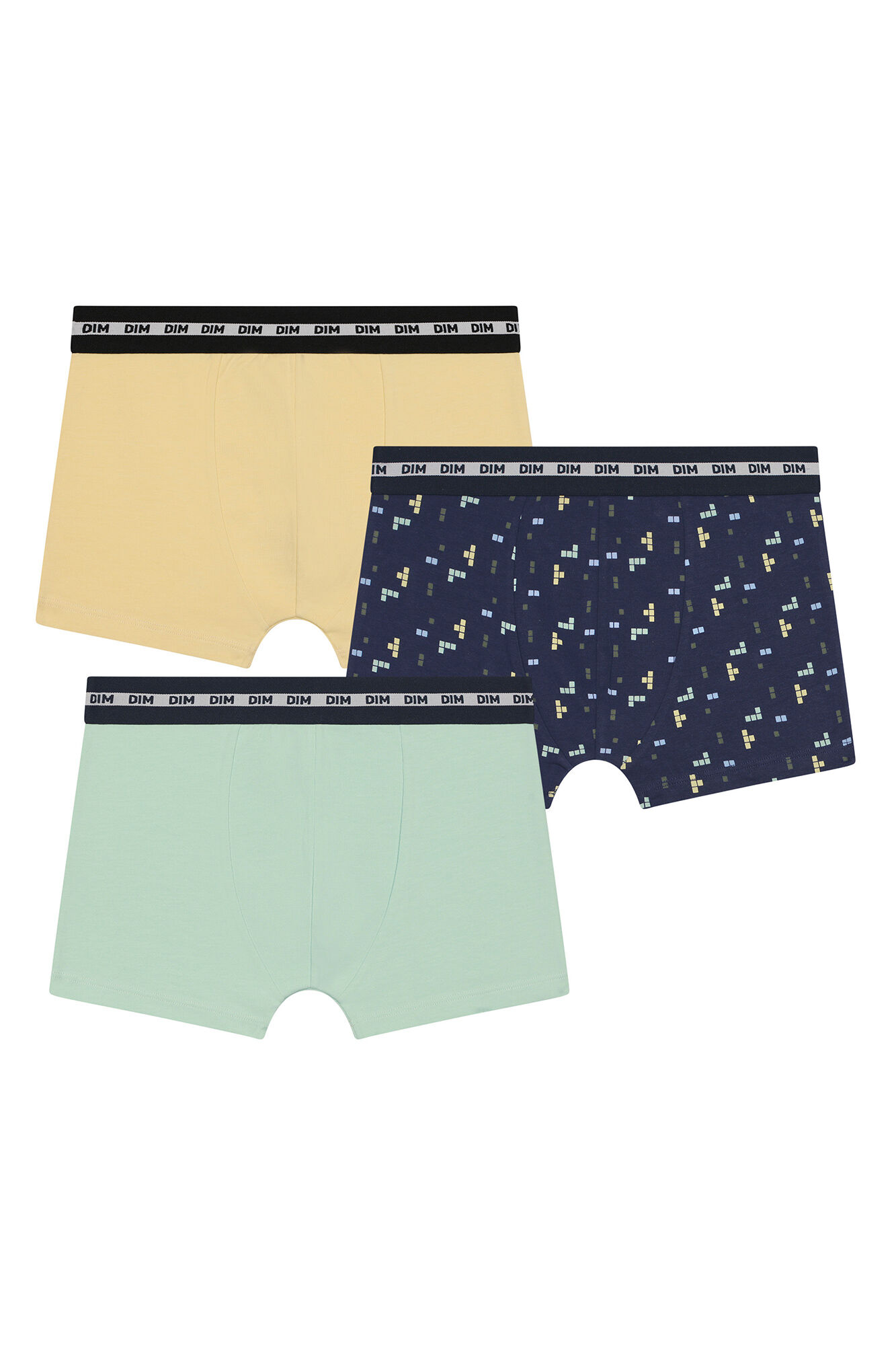 DIM Pack de 3 boxers de ni&ntilde;o con estapado de moda y estilo
