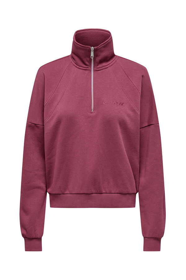 Only Play Kurzes Sweatshirt mit Rollkragen Rosa