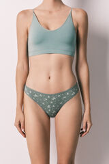 Women'secret Braga cl&aacute;sica estampado flores verde Zelena