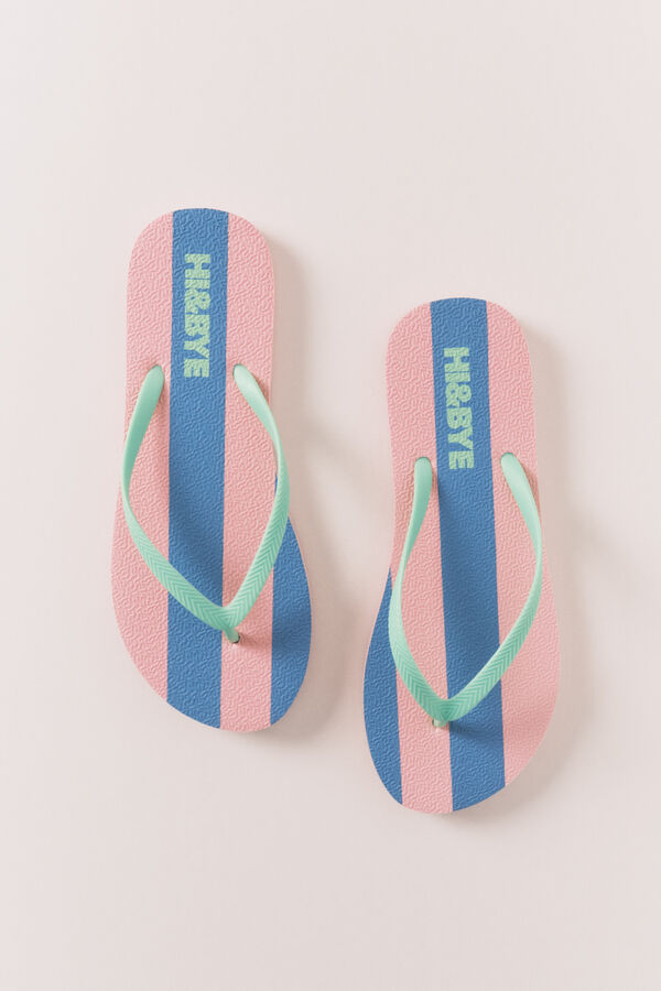 HI&BYE Blue striped sandal blue