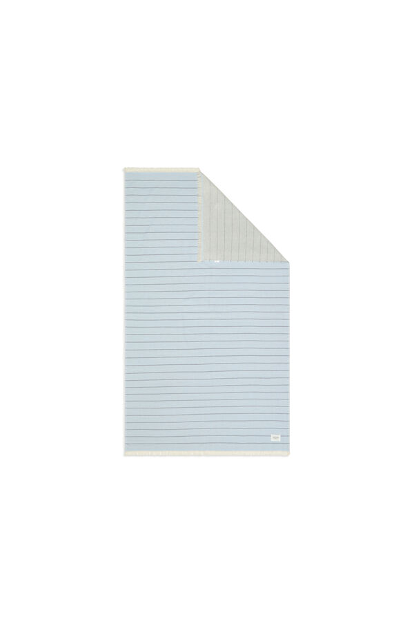 Textura Doppelseitiges Handtuch aus Stoff und Frottee Blau