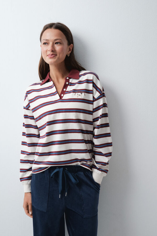 Women'secret White striped polo shirt printed