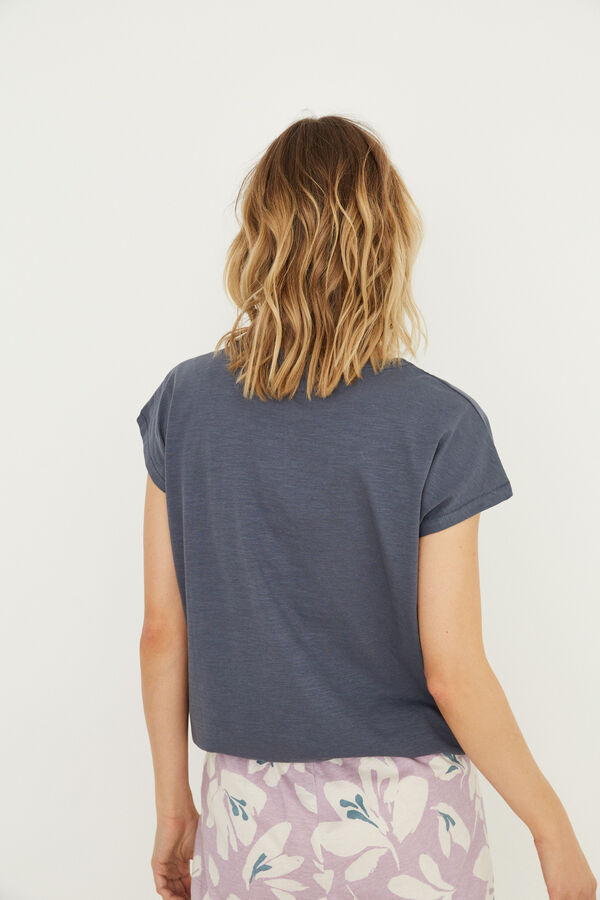 Womensecret T-shirt curta 100% algodão azul