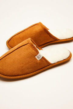 Womensecret Camel colour fur slippers brown