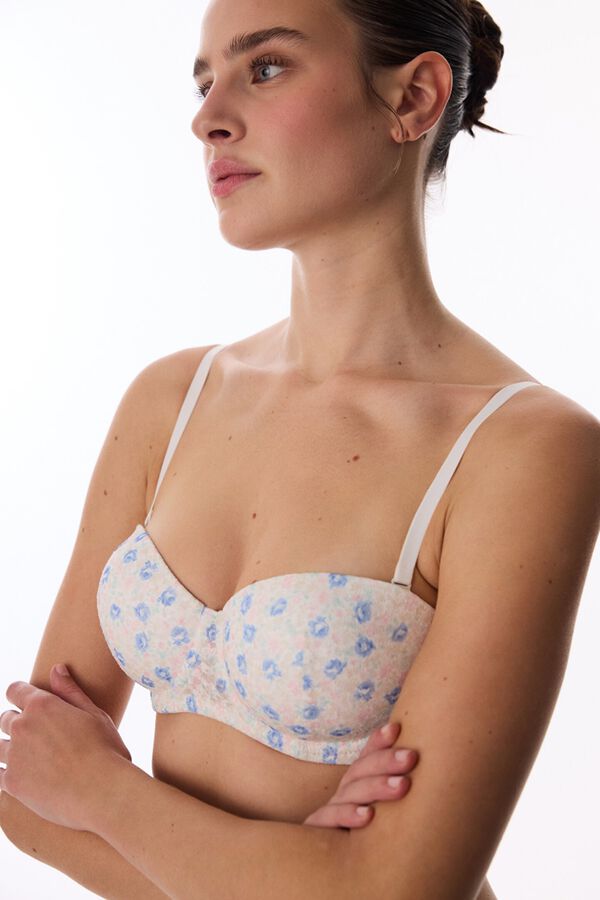 Penti Sujetador push-up aros encaje floral marfil