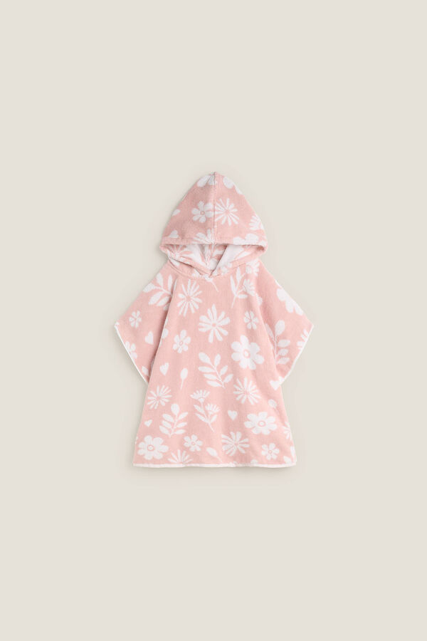 Womensecret Floral poncho towel rózsaszín