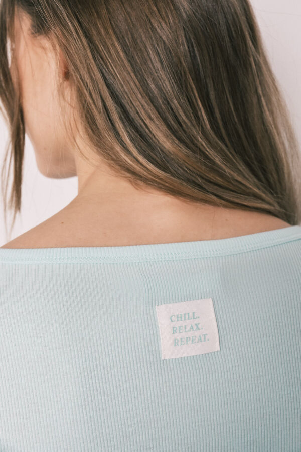 Women'secret Green cotton gingham print long pyjamas green