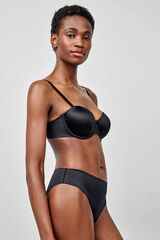 Gisela Klassischer, unsichtbarer Satin-Slip Schwarz