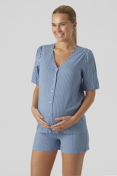 Womensecret Pijama corto de algodón maternity azul